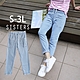 SISTERS 韓妞休閒顯瘦刷色鬆緊腰小男友牛仔褲/S-3L product thumbnail 1