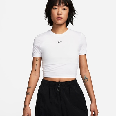 NIKE AS W NSW TEE ESSNTL SLIM CRP L女休閒運動上衣-白-FB2874100