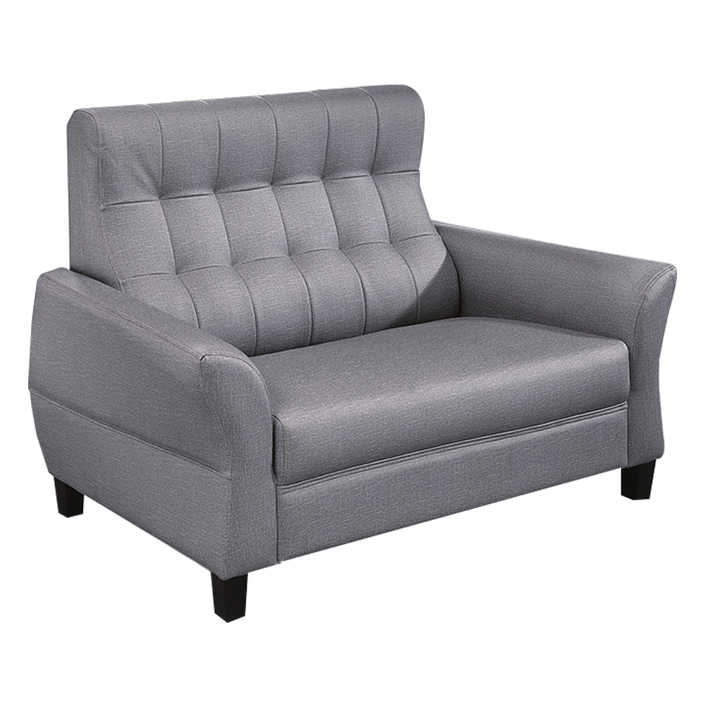 綠活居 費瑟時尚灰耐磨皮革獨立筒二人座沙發椅-140x82x98cm免組