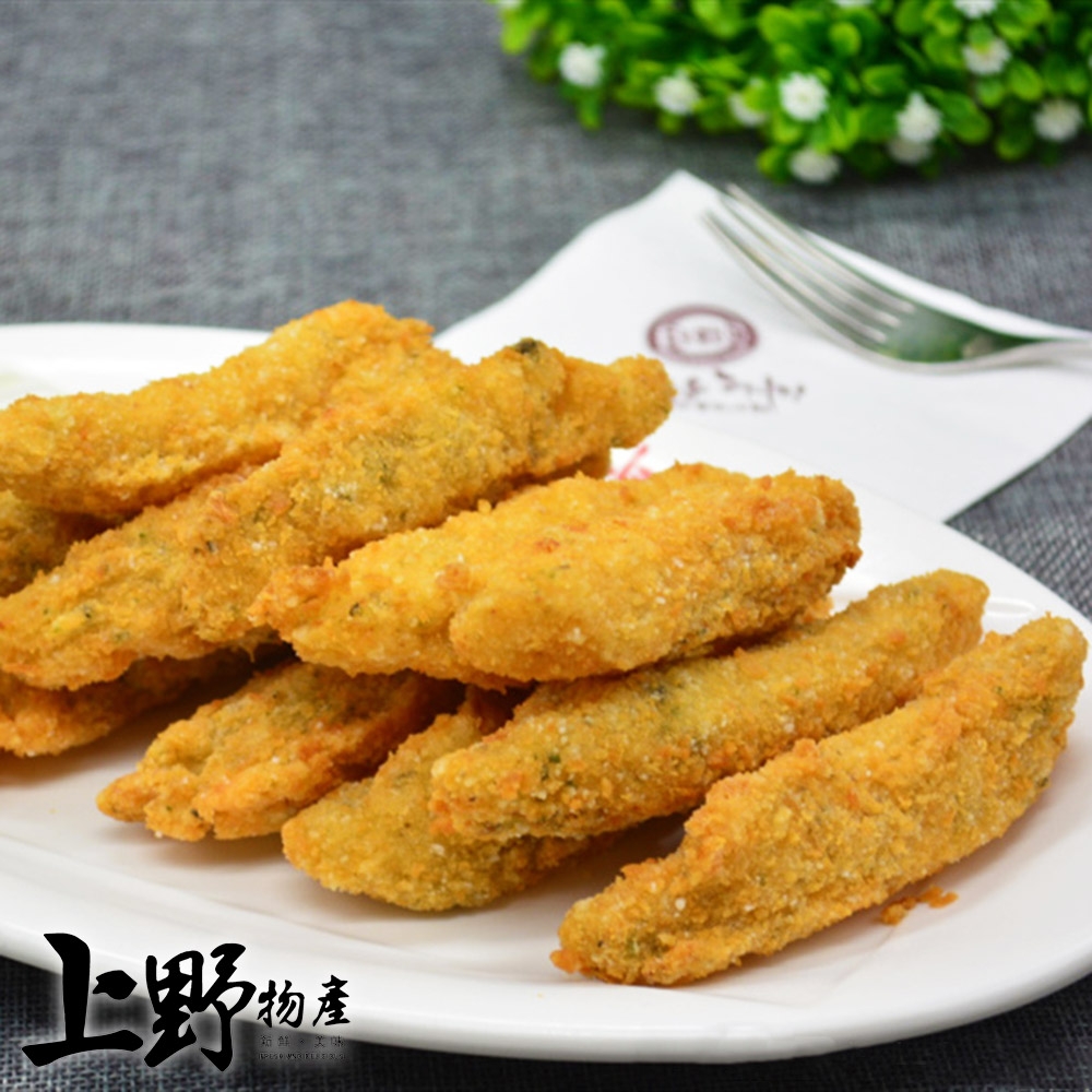 【上野物產】卡滋酥脆炸水鯊魚柳條 x10包(200g±10%/約10條/包)