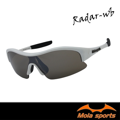Mola摩拉兒童運動太陽眼鏡 墨鏡  8-14歲 男女 UV400 白框 茶片 安全鏡片 Radar-wb