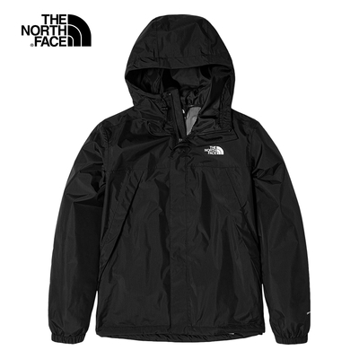 【The North Face 官方旗艦】北面男款黑色防水透氣連帽衝鋒衣｜7QOHJK3