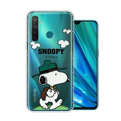 史努比/SNOOPY 正版授權 realme 5 Pro 漸層彩繪空壓手機殼(郊遊)