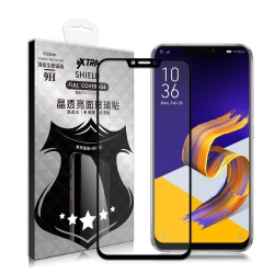 VXTRA 全膠貼合 ASUS ZenFone 5Z ZS620KL 滿版疏水疏油9H鋼化頂級玻璃膜(黑)