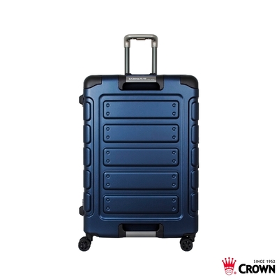 CROWN 皇冠 27吋鋁框箱 藍色悍馬箱 獨特箱面手把 行李箱