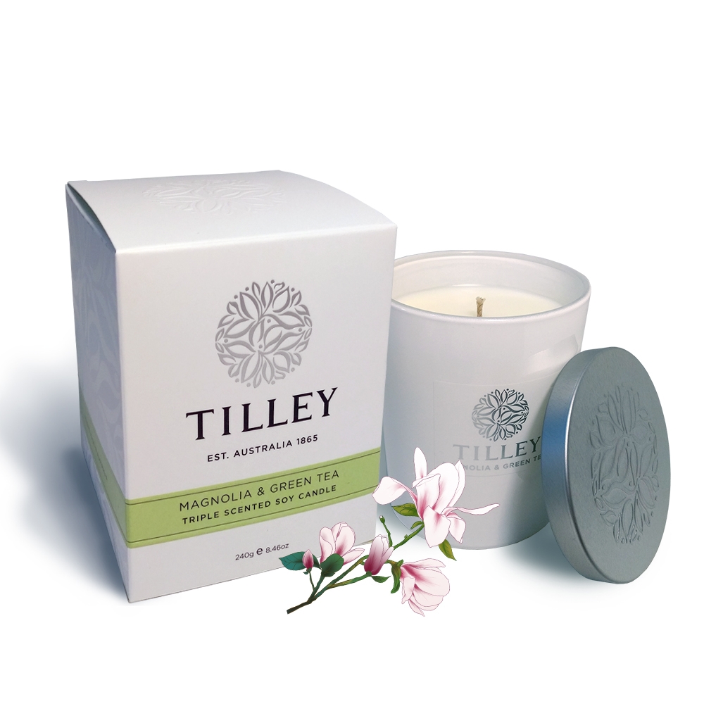 Tilley百年特莉 木蘭花綠茶香氛大豆蠟燭250g