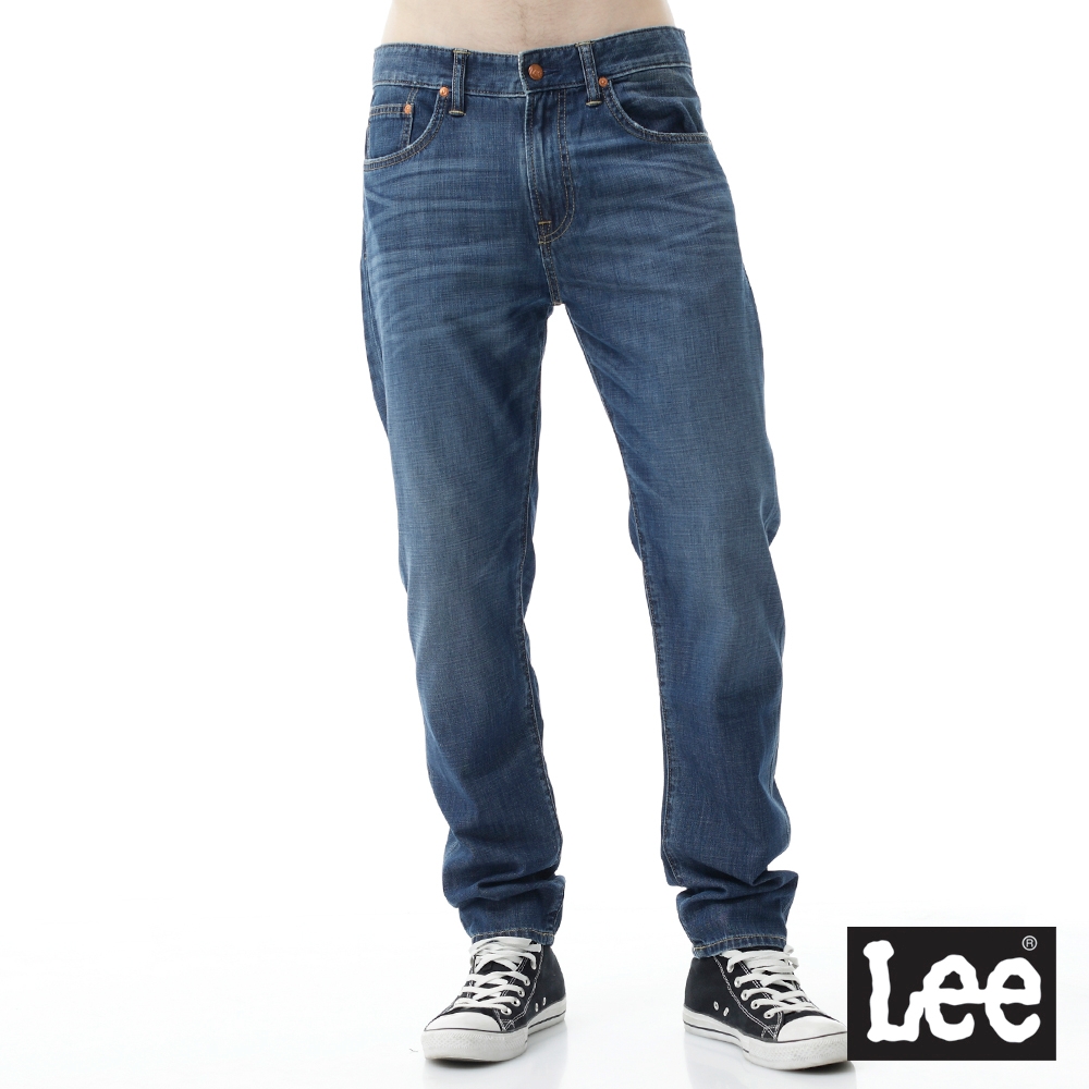 Lee 男款 731 低腰合身小直筒牛仔褲 中藍洗水