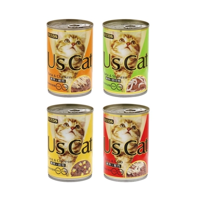 SEEDS聖萊西-Us Cat愛貓餐罐 400g x 24入組(購買第二件贈送寵物零食x1包)