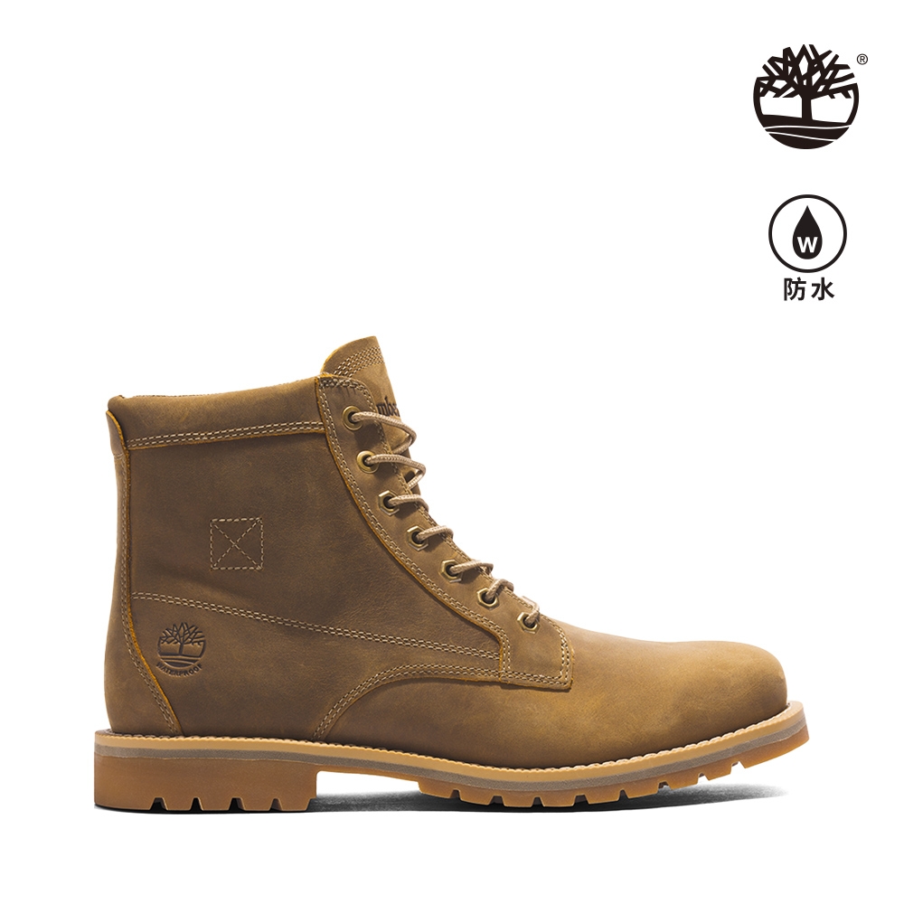 Timberland 男款棕色全粒面皮革環保纖維緩震防水靴|A5Z7DX84