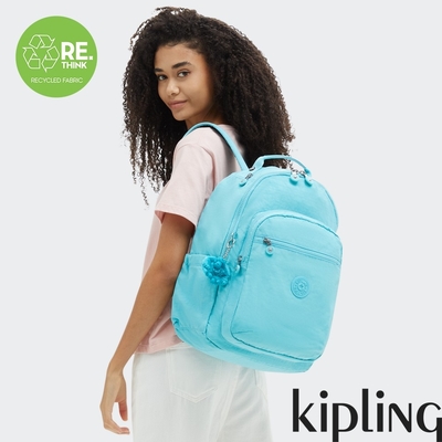 Kipling 質感湖水綠機能手提後背包-SEOUL