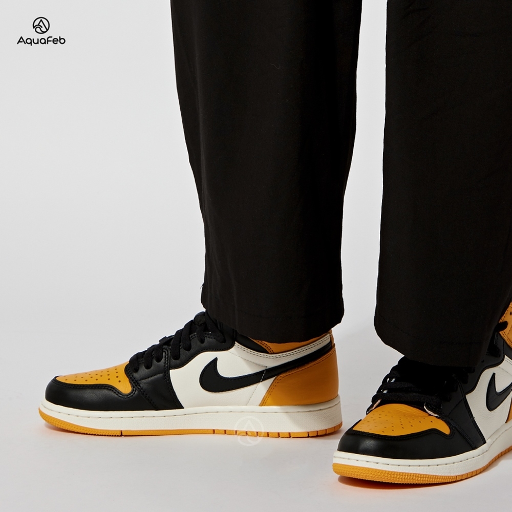 Nike Air Jordan 1 Retro High OG 男鞋黑色白色黃色AJ1 高筒運動休閒鞋