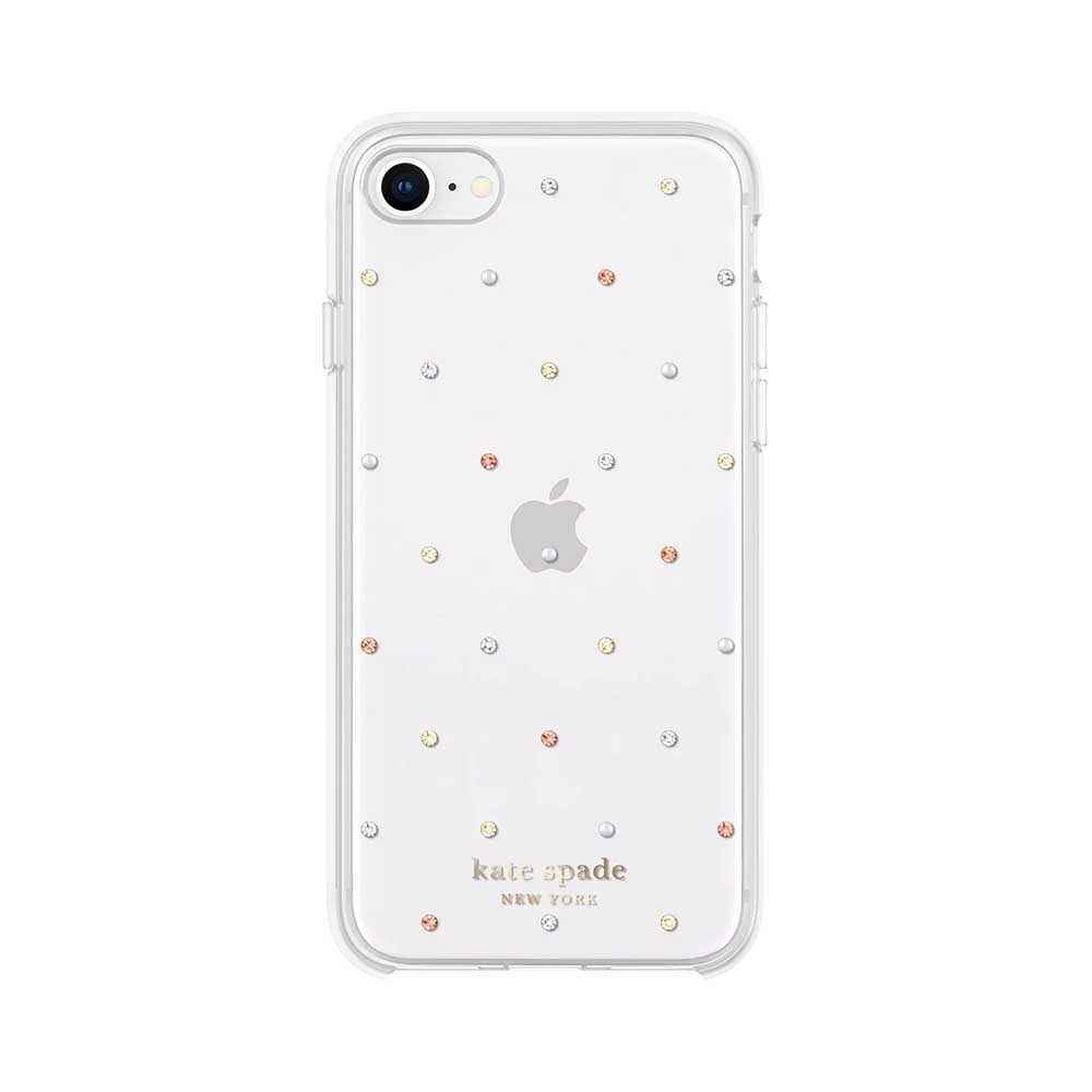 kate Spade iPhone SE3/SE2/8/7 4.7吋精品手機保護殼/套-彩鑽+仿珠