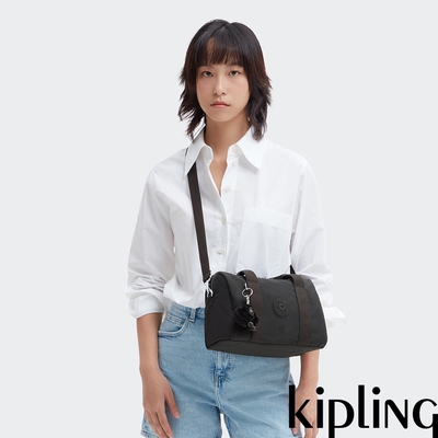 Kipling 午夜星空黑中型圓筒手提肩背兩用包-BINA M