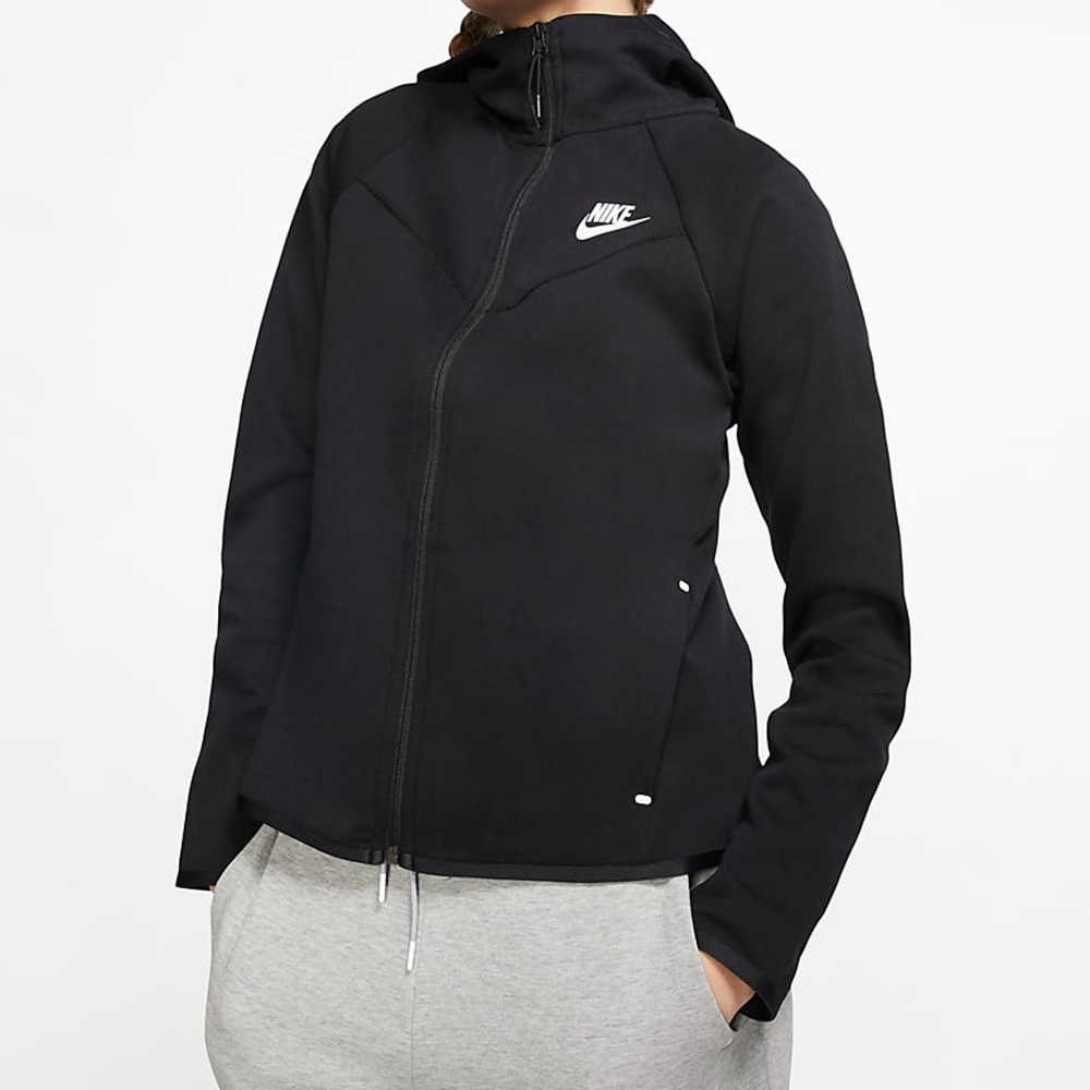 NIKE W NSW TCH FLC WR HOODIE FZ 女 連帽外套 黑-BV3456010