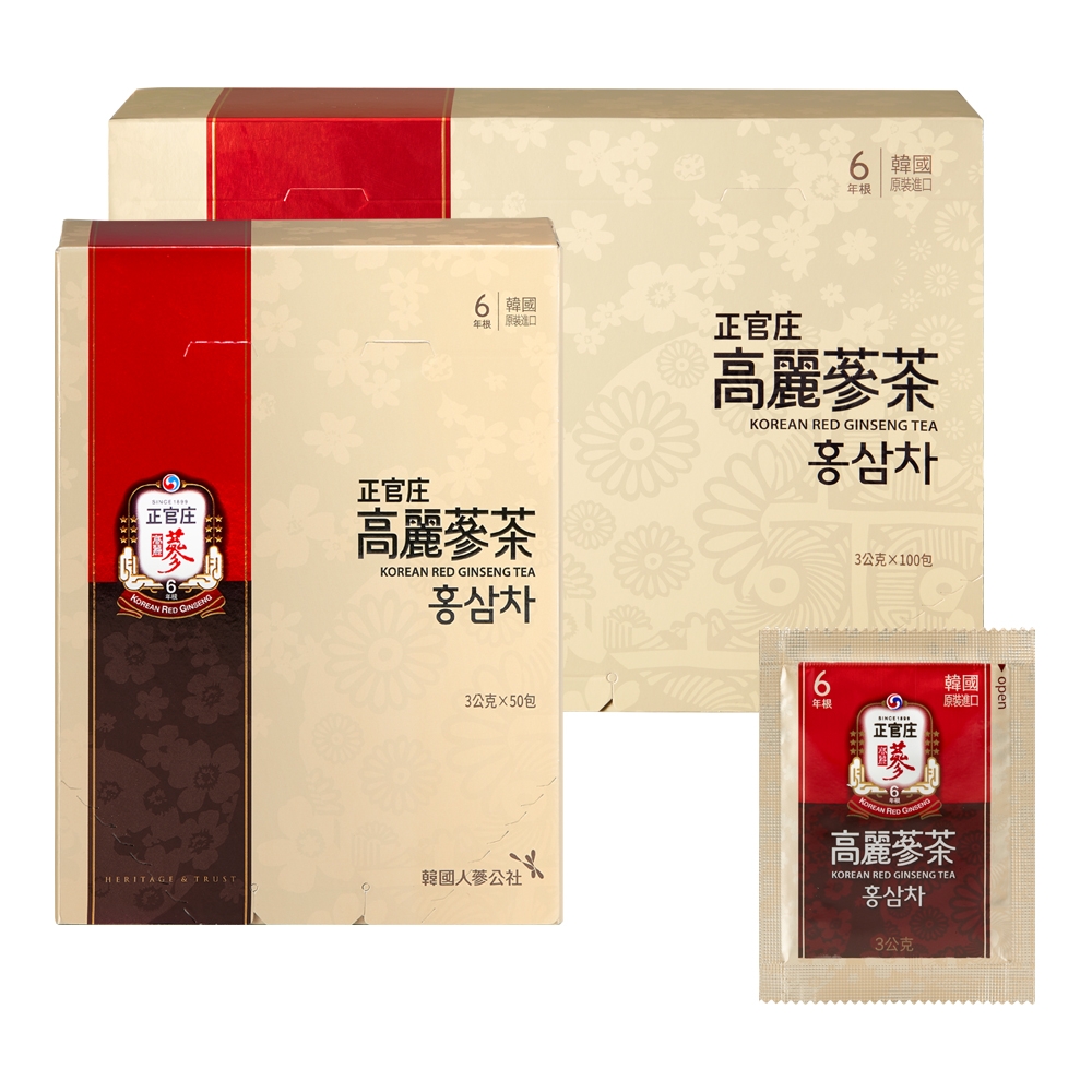 【正官庄】高麗蔘茶(100包/盒)+高麗蔘茶(50包/盒)