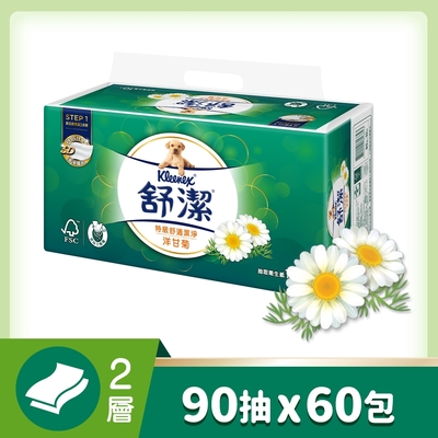 舒潔 特級舒適洋甘菊抽取衛生紙90抽x10包x6串/箱