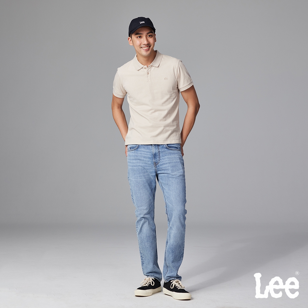 Lee 男款 涼感 705 中腰標準小直筒牛仔褲 淺藍洗水｜Cool Lite