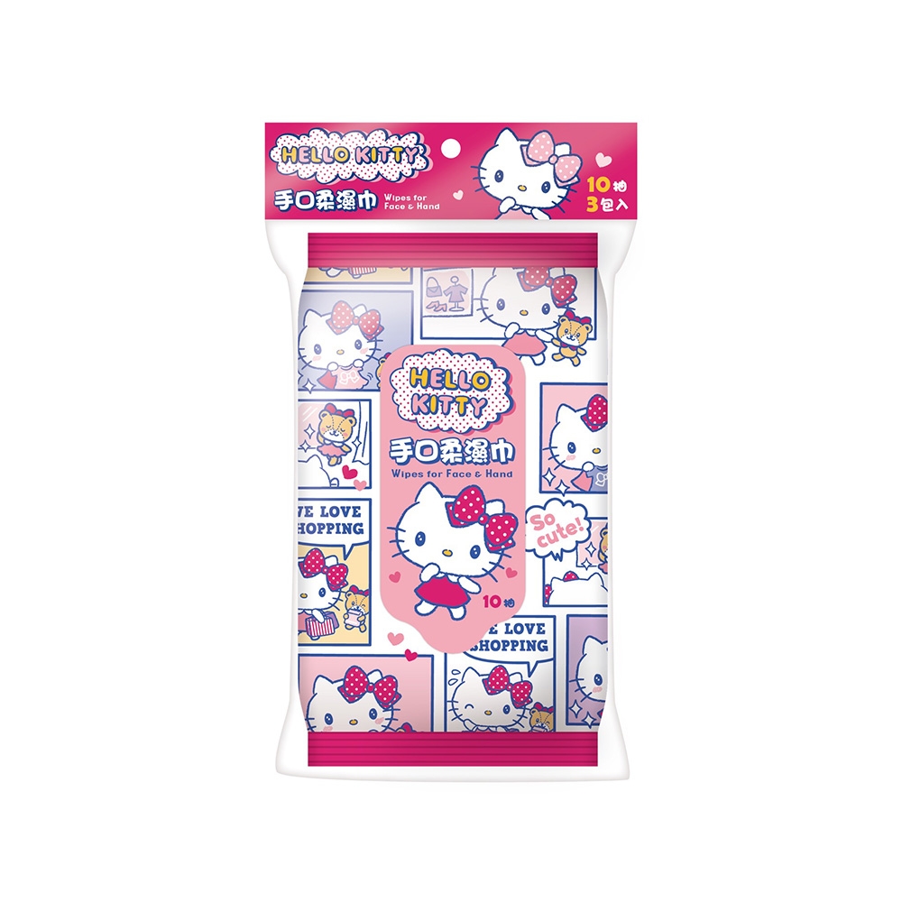 Sanrio 三麗鷗 Hello Kitty 凱蒂貓 手口隨手包濕紙巾 10抽X72包/箱