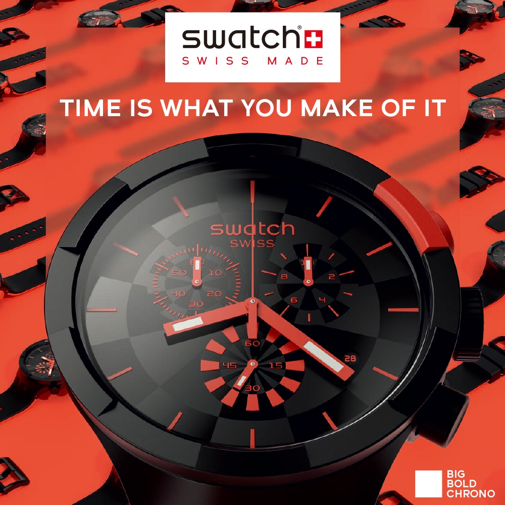 Swatch BIG BOLD系列手錶 CHECKPOINT RED -47mm