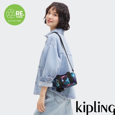 Kipling 光影花卉輕巧圓筒手提肩背兩用包-BINA MINI