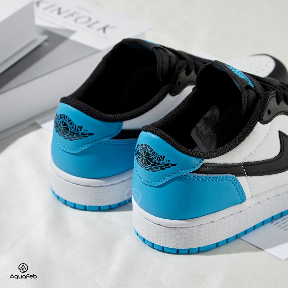 Nike Air Jordan 1 Retro Low OG 女鞋黑白藍色經典低筒運動休閒鞋