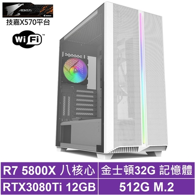技嘉X570平台[皇爵炎龍]R7-5800X/RTX 3080Ti/32G/512G_SSD