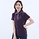 【遊遍天下】女款格紋領抗UV 機能POLO衫GS1014灰紫 product thumbnail 1