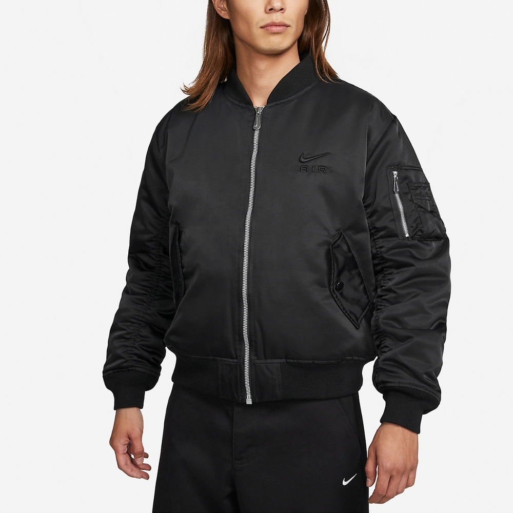 Nike 外套Air Bomber Jacket 男款黑防潑水保暖寬鬆飛行外套夾克