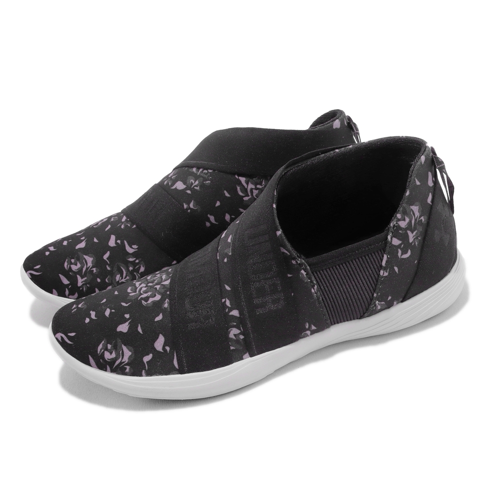 Under Armour 休閒鞋 Street Precision Slip On Printed 女鞋 黑 紫 襪套 支撐帶 1292771033