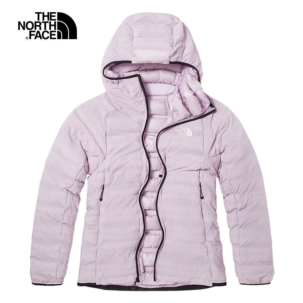 The North Face北面女款紫色防潑水保暖連帽羽絨外套｜82UI6S1