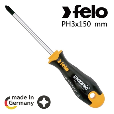 【FELO】ERGONIC402超軟柄十字起子⊕-PH3x150mm(40230510)