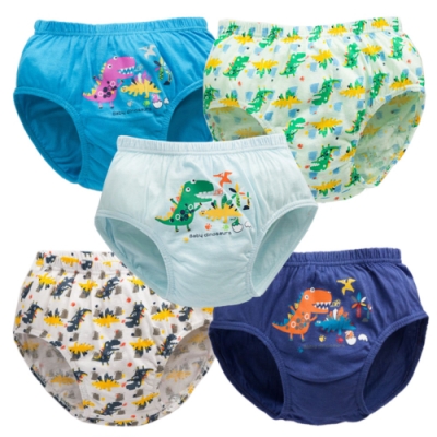 (五件組)BabyPark 韓國純棉兒童內褲-寶貝恐龍 三角褲
