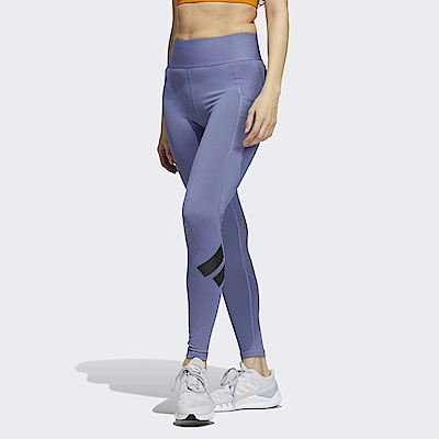 Adidas TF L 3BAR Tight [GR8048] 女 緊身褲 長褲 亞洲版 支撐 高腰 彈性 健身 藍紫