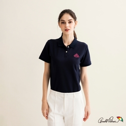 Arnold Palmer -女裝-學院風LOGO刺繡POLO衫-深藍色