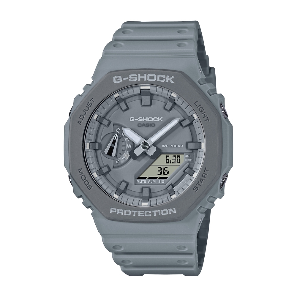 CASIO卡西歐 G-SHOCK 簡約獨特 大地灰 八角形錶殼 GA-2110ET-8A_45.4mm