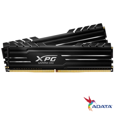 威剛 XPG D10 DDR4  3200 32G(16G*2) 超頻記憶體(黑色散熱片)