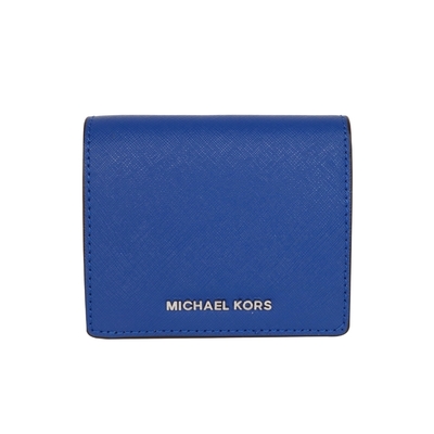 MICHAEL KORS JET SET防刮皮革LOGO短夾 (海藍) (展示品)