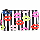 LULU GUINNESS Lip Blot 展示品 彩色唇印條紋尼龍手拿化妝包(背面右上暈染) product thumbnail 1