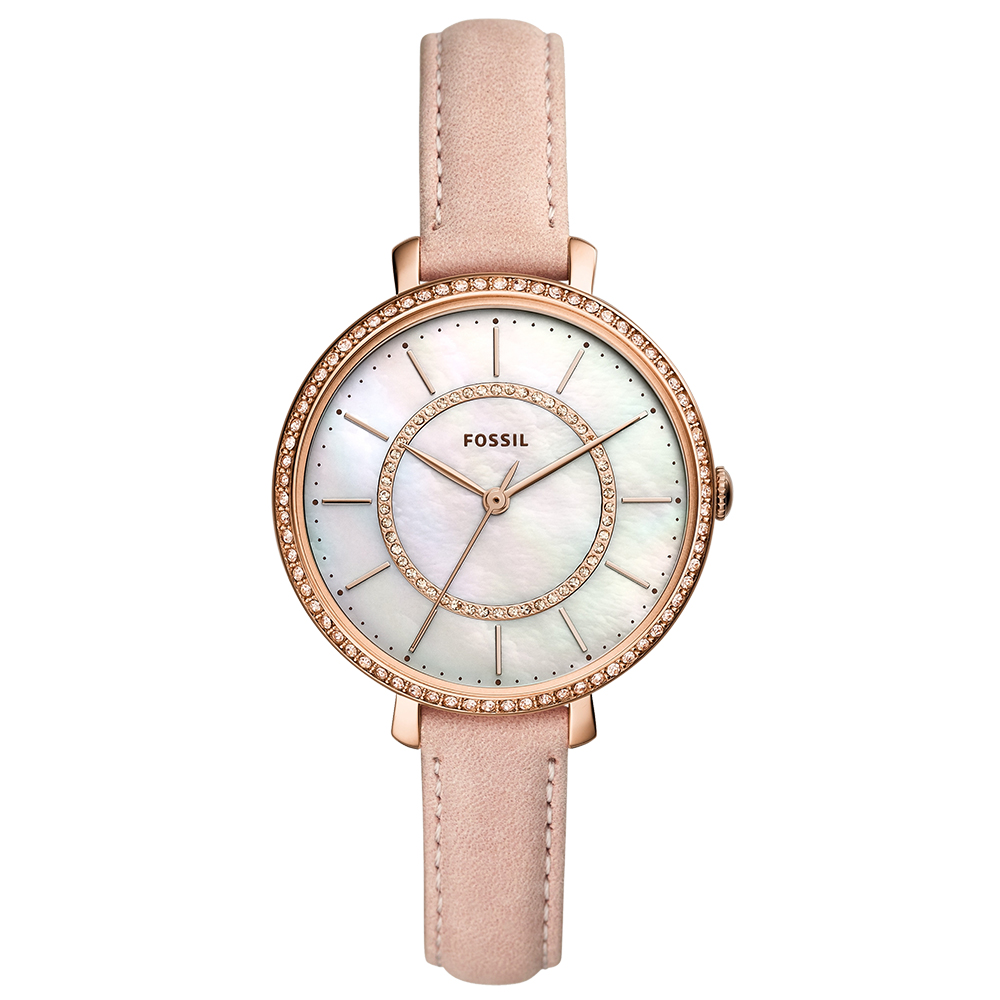 FOSSIL 驚艷全場美鑽雙錶圈女錶(ES4455)-白貝面x36mm