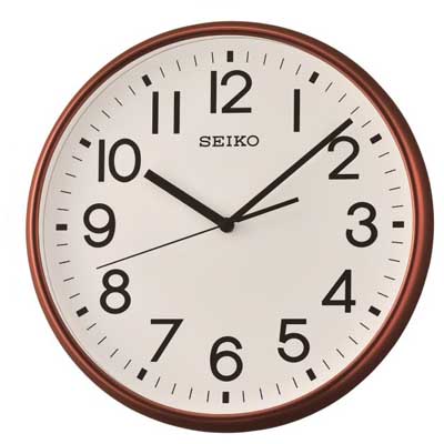 SEIKO 日本精工 設計風 夜間自動照明 掛鐘 時鐘(QXA677B)-咖啡/35cm