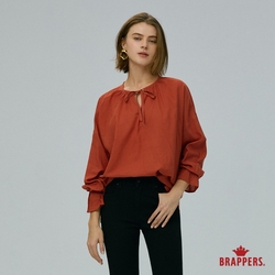 BRAPPERS 女款 典雅V領喇叭袖襯衫-橘紅