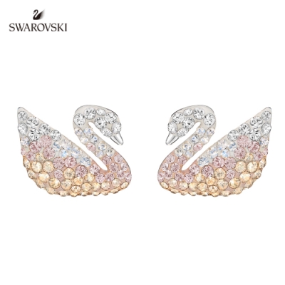 施華洛世奇 Iconic Swan 迷人經典天鵝漸層水晶耳釘