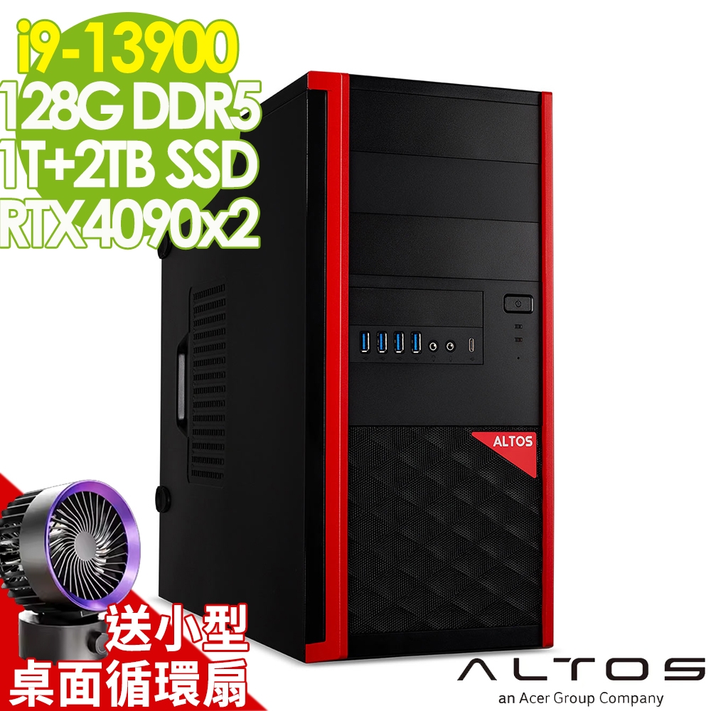 ACER P150F8 雙GUP工作站 i9-13900/128G/1TSSD+2TBSSD/RTX4090_24G X2/1200W/WIFI6/W11P