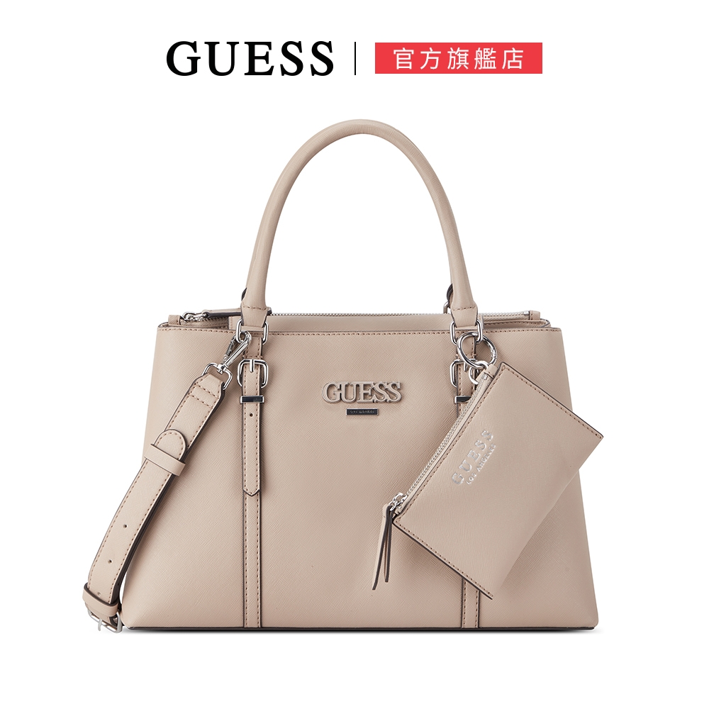 GUESS-女包-都會時尚防刮手提肩背包-杏