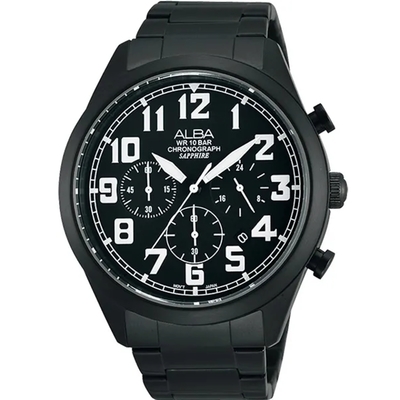 ALBA 即動宣言計時腕錶IP黑 VD53-X170SD(AT3591X1)