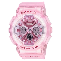 CASIO 卡西歐 Baby-G 嘻哈復古風格半透明雙顯手錶 迎春好禮 BA-130CV-4A