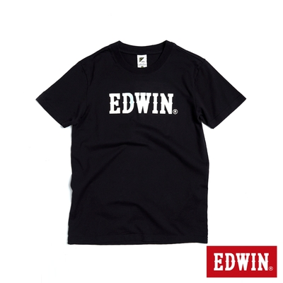 EDWIN EFS 雷射光LOGO短袖T恤-男-黑色