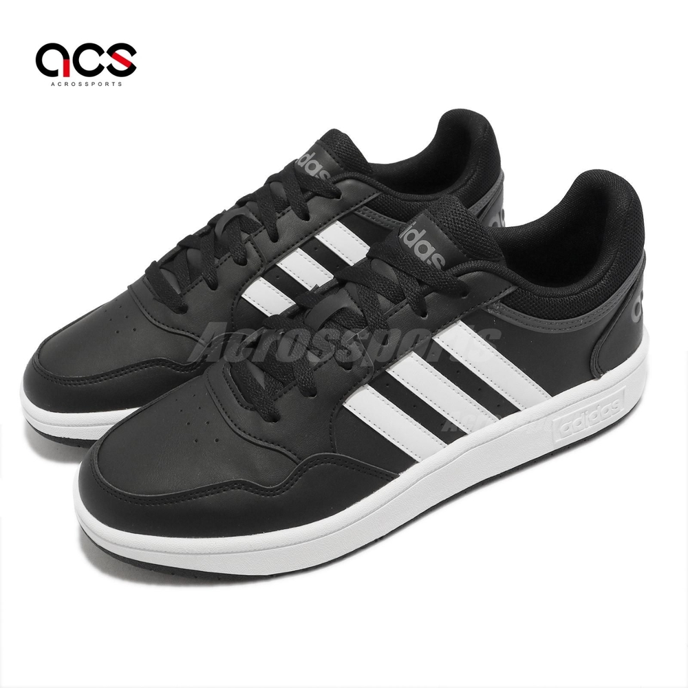 Adidas 休閒鞋 Hoops 3 男鞋 黑 皮革 經典 復古 小白鞋 愛迪達 GY5432
