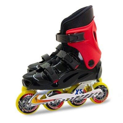 DLD 多輪多 鋁合金底座 專業競速直排輪 溜冰鞋 黑紅 X5 附贈後背包