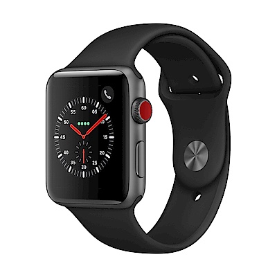 Apple Watch Series 3(GPS+網路) 42mm太空灰鋁金屬錶殼+黑色運動錶帶